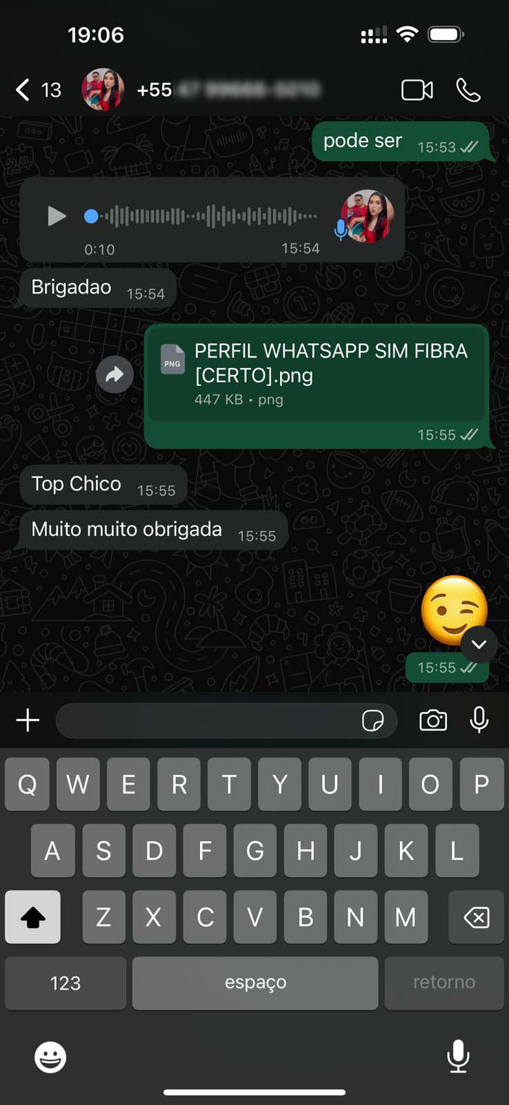 Depoimento cliente WhatsApp