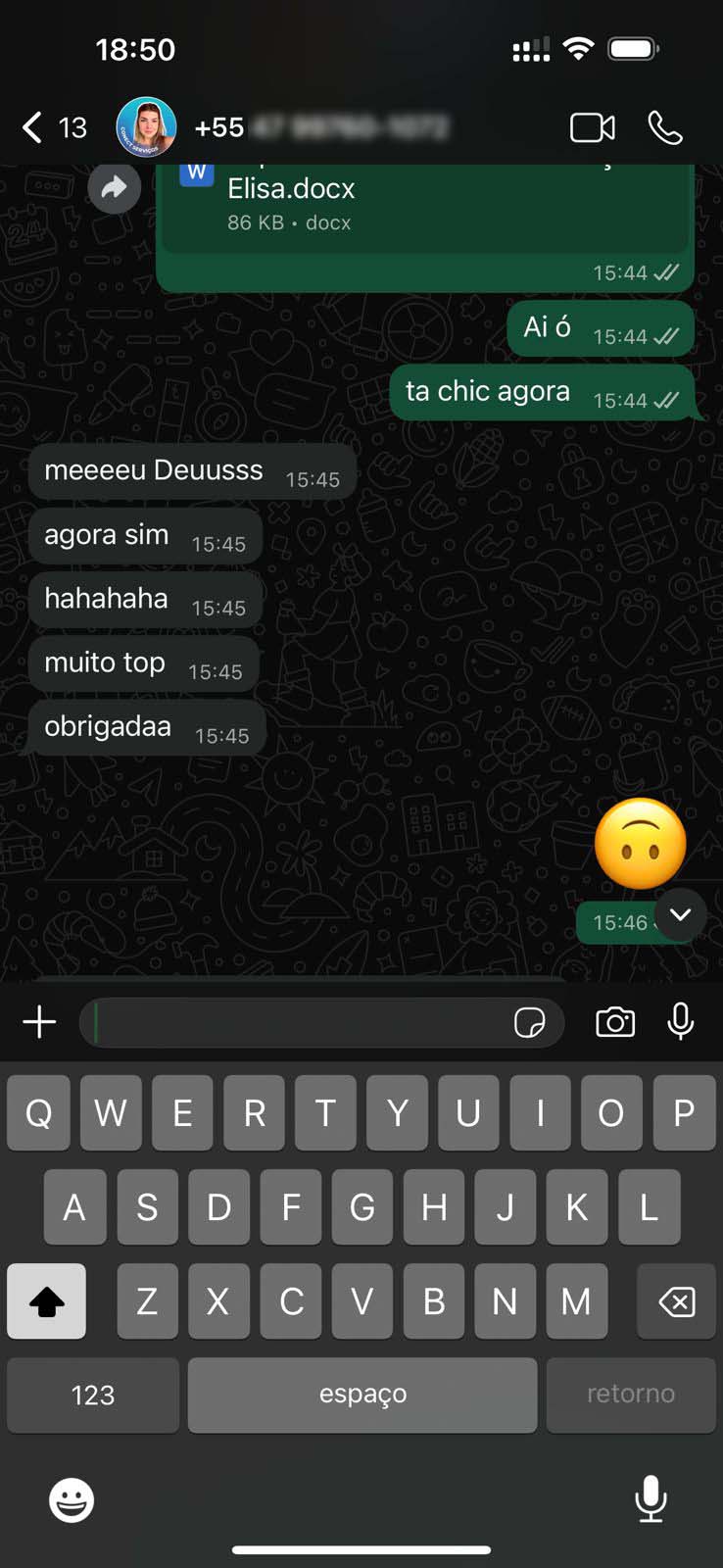 Depoimento cliente WhatsApp